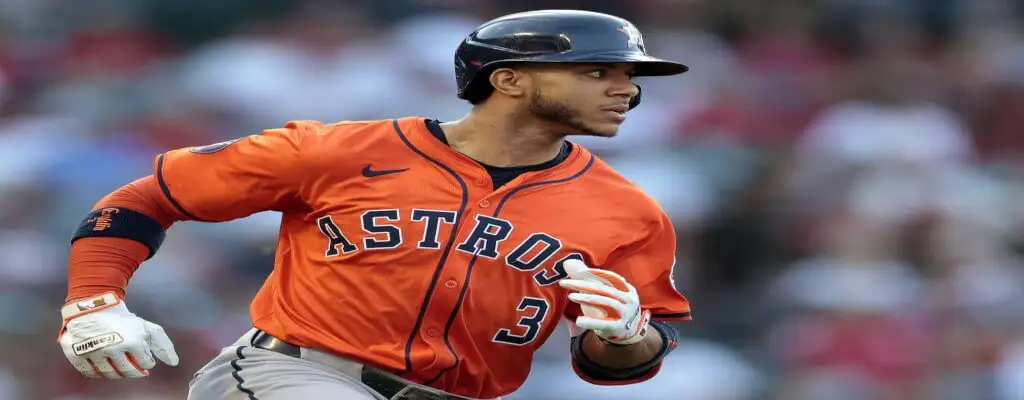 Houston Astros vs Chicago Cubs Picks and Predictions June 28th 2025 3 Houston Astros player in orange jersey rounds the bases after making contact with the ball