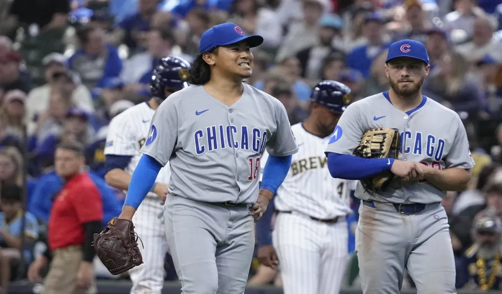 Chicago Cubs players on the field during their matchup with the St. Louis Cardinals on June 26, 2025
