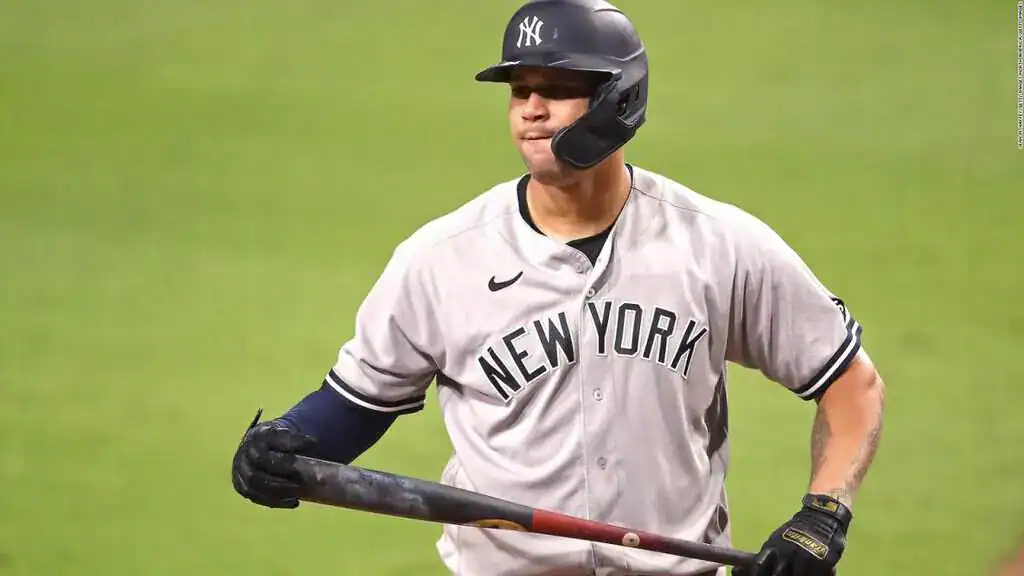 Baltimore Orioles vs Los Angeles Angels Picks and Predictions June 15th 2025 2 A baseball player in a gray New York Yankees jersey holds a bat, looking focused on the field during a game.