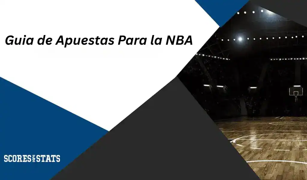 Cancha de baloncesto iluminada representando una guía de apuestas para la NBA