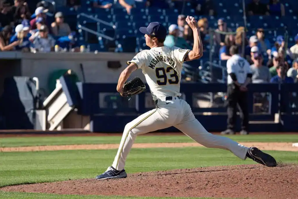 Chicago Cubs vs Milwaukee Brewers Picks and Predictions June 18th 2025 2 A baseball pitcher in a cream uniform (number 93) prepares to throw a pitch on the mound during a game, with fans in the background.