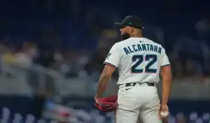 Miami Marlins pitcher on the mound against the Pittsburgh Pirates, June 10th 2025