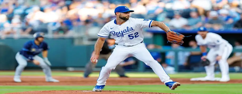 Kansas City Royals vs Tampa Bay Rays Picks and Predictions June 26th 2025 3 Kansas City Royals pitcher on the mound preparing to throw during a home game