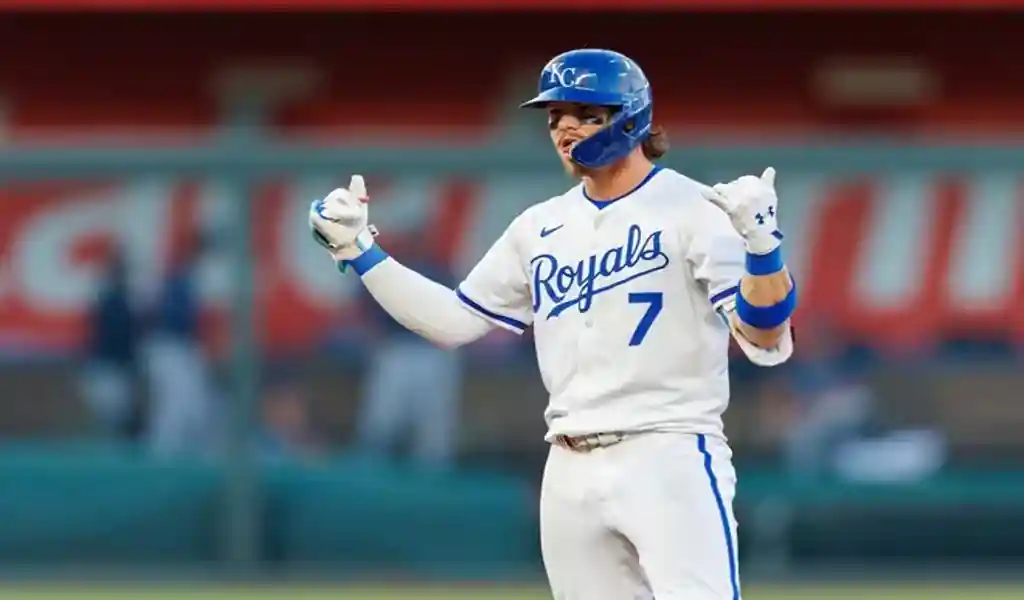 Kansas City Royals vs Los Angeles Dodgers Picks and Predictions June 27th 2025 3 Kansas City Royals player celebrating on base during a game