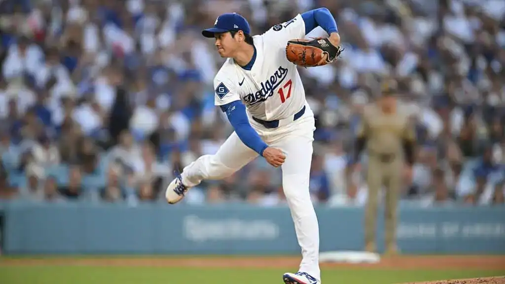 Kansas City Royals vs Los Angeles Dodgers Picks and Predictions June 29th 2025 2 Shohei Ohtani of the Los Angeles Dodgers, number 17, prepares to throw a pitch during a game.