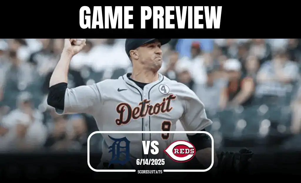A Detroit Tigers pitcher winds up for a throw during a game preview against the Cincinnati Reds on June 14, 2025.