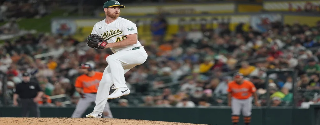 Oakland Athletics vs Houston Astros Picks and Predictions June 18th 2025 3 Oakland Athletics pitcher in white uniform delivers a pitch during an MLB game