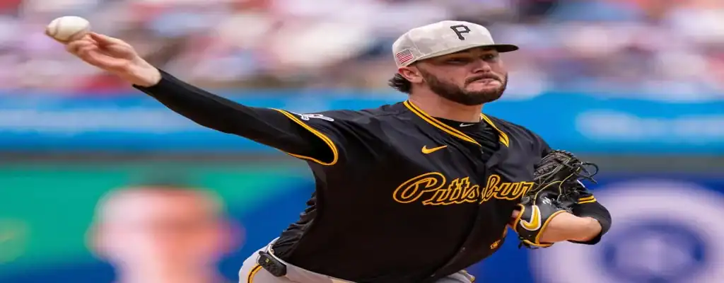Pittsburgh Pirates vs Miami Marlins Picks and Predictions June 10th 2025 3 Pittsburgh Pirates pitcher in black uniform throws a pitch during an MLB game