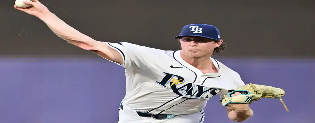 Tampa Bay Rays vs Miami Marlins Picks and Predictions June 8th 2025 3 Tampa Bay Rays pitcher delivering a powerful pitch during an MLB game