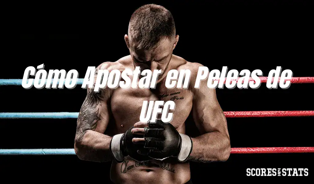 Peleador de MMA con guantes en el ring representando apuestas en peleas de UFC