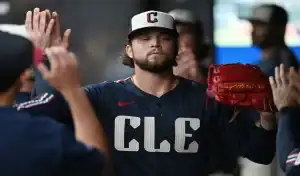 Cleveland Guardians player celebrates in dugout during game vs Rockies July 28 2025