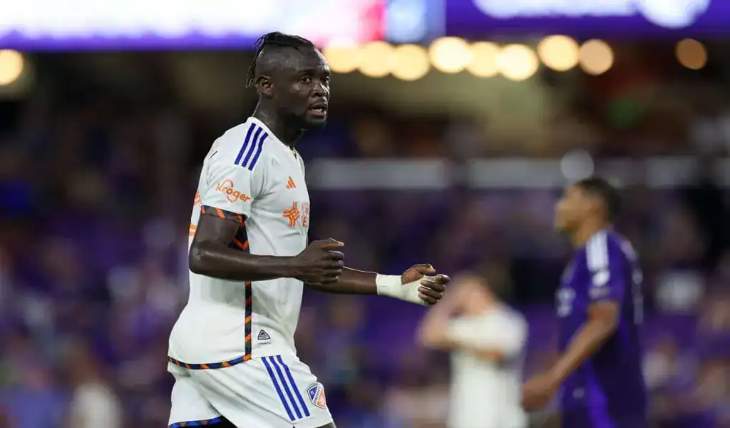 FC Cincinnati player during a match against Chicago Fire in Major League Soccer