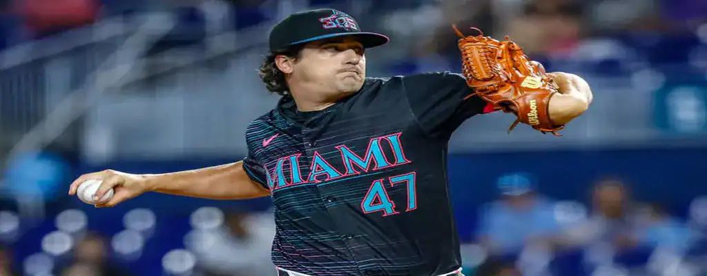 Milwaukee Brewers vs Miami Marlins Picks and Predictions July 25th 2025 2 Miami Marlins pitcher throwing a precise pitch during a game