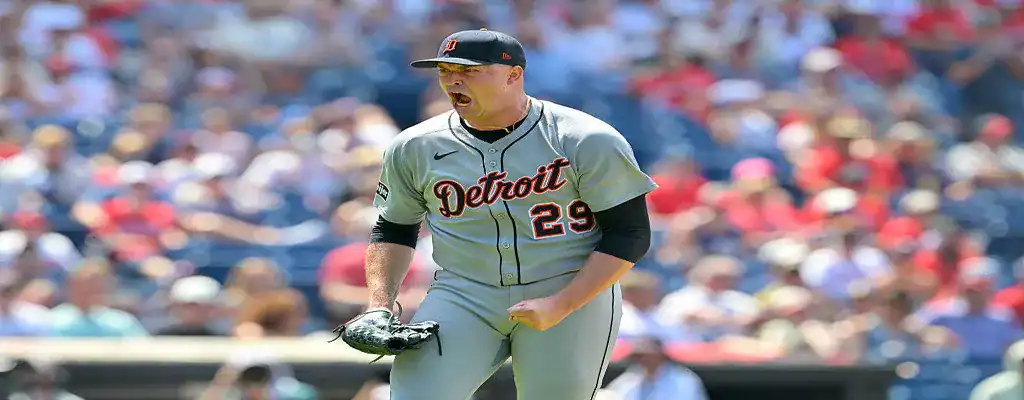 Pittsburgh Pirates vs Detroit Tigers Picks and Predictions July 21st 2025 2 Detroit Tigers pitcher celebrating after a strikeout during a game