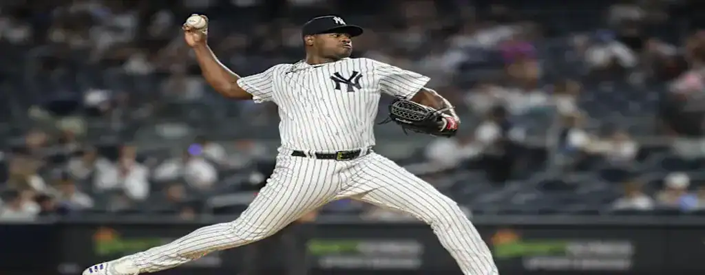 New York Yankees vs Philadelphia Phillies Picks and Predictions July 25th 2025 3 New York Yankees pitcher throwing a powerful pitch during a night game