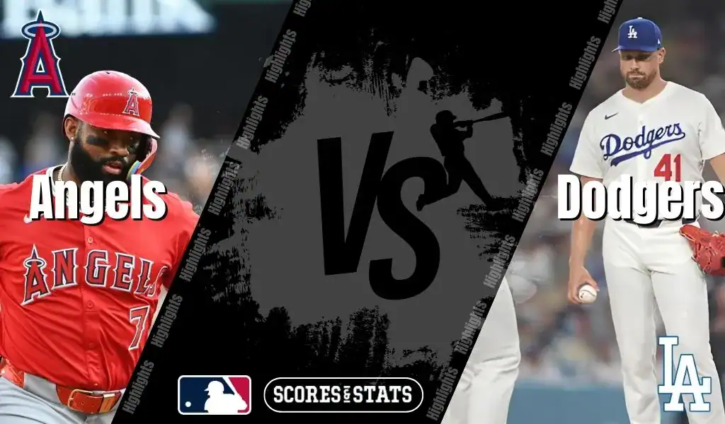 MLB game preview for Los Angeles Angels vs Los Angeles Dodgers on August 11, 2025, featuring team matchup graphics.