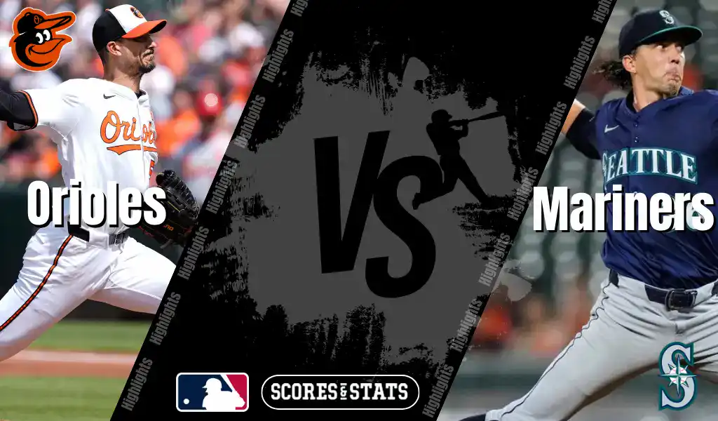 Baltimore Orioles pitcher facing Seattle Mariners batter during MLB game on August 14, 2025.