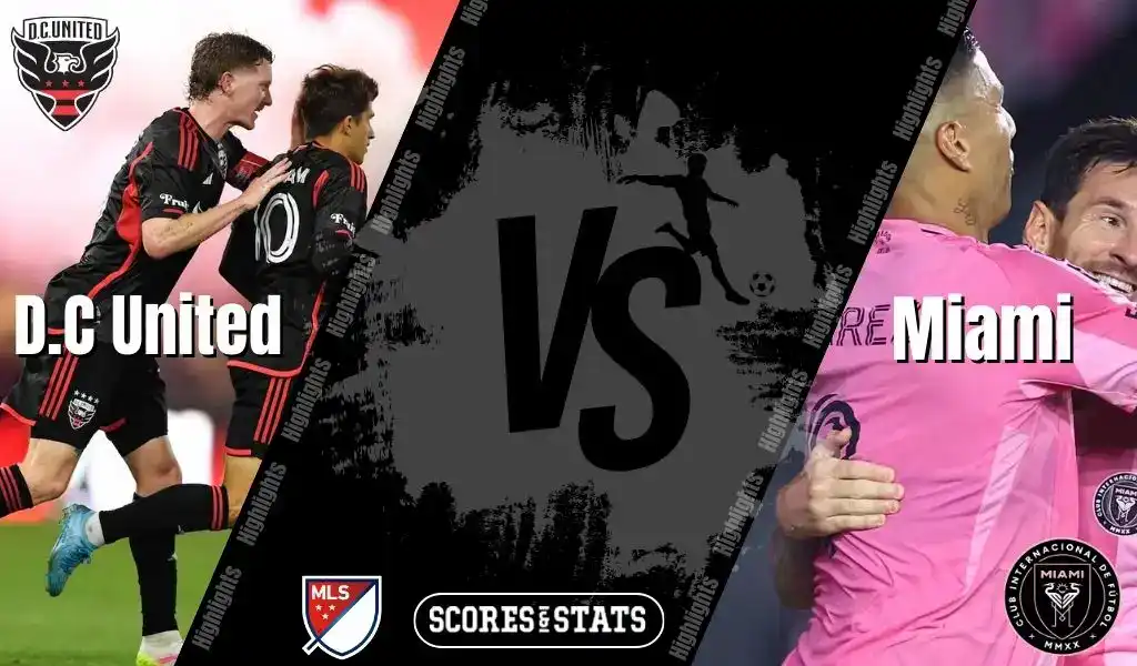 D.C. United players celebrate while Inter Miami stars embrace ahead of their MLS clash on August 23, 2025.