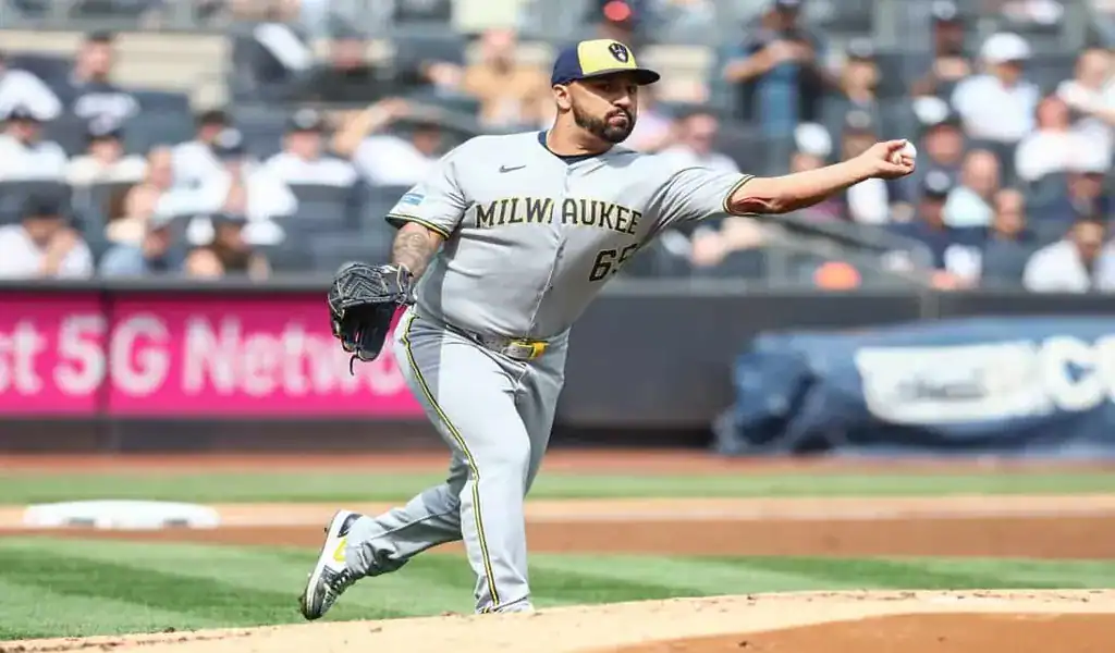 Milwaukee Brewers pitcher in action before Arizona Diamondbacks vs San Diego Padres matchup on August 6, 2025