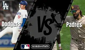 MLB showdown between Los Angeles Dodgers and San Diego Padres on August 16, 2025, featuring players in action and team logos.