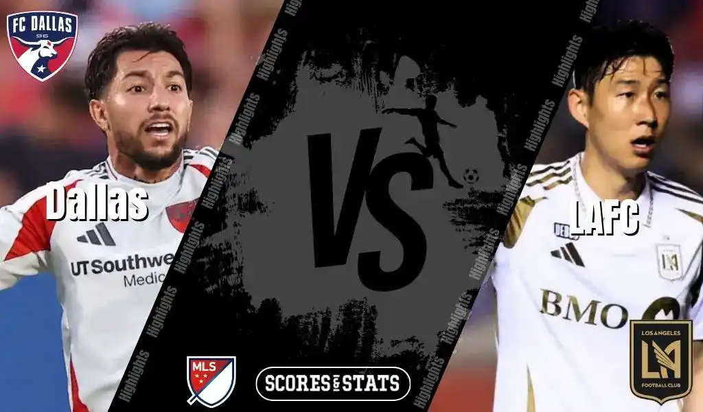 FC Dallas player and LAFC midfielder in action before their MLS clash on August 23, 2025.