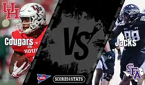Houston Cougars face Stephen F. Austin Lumberjacks in NCAA football matchup on August 28, 2025.