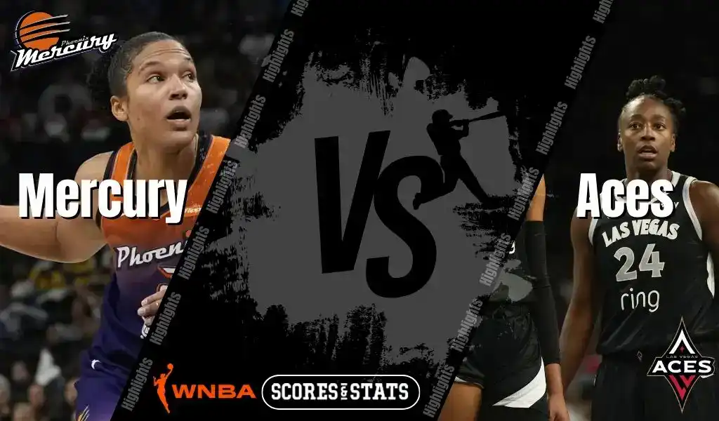 Phoenix Mercury and Las Vegas Aces players in action ahead of their August 15, 2025 WNBA matchup.