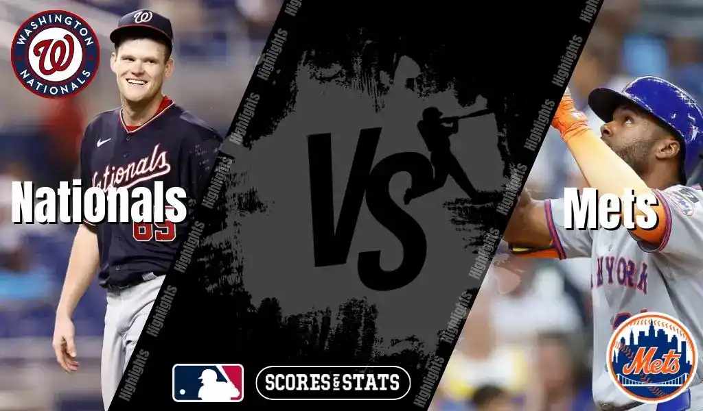 Washington Nationals and New York Mets MLB matchup graphic with players from both teams ahead of their August 21, 2025 game.