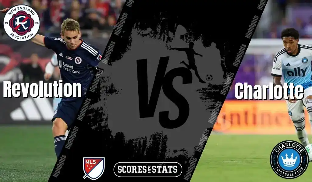 New England Revolution and Charlotte FC players in action before their MLS matchup on August 30, 2025.
