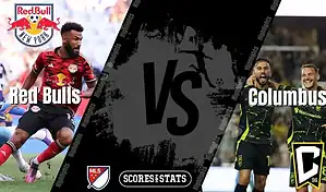 New York Red Bulls vs Columbus Crew matchup in MLS, showcasing players in action.