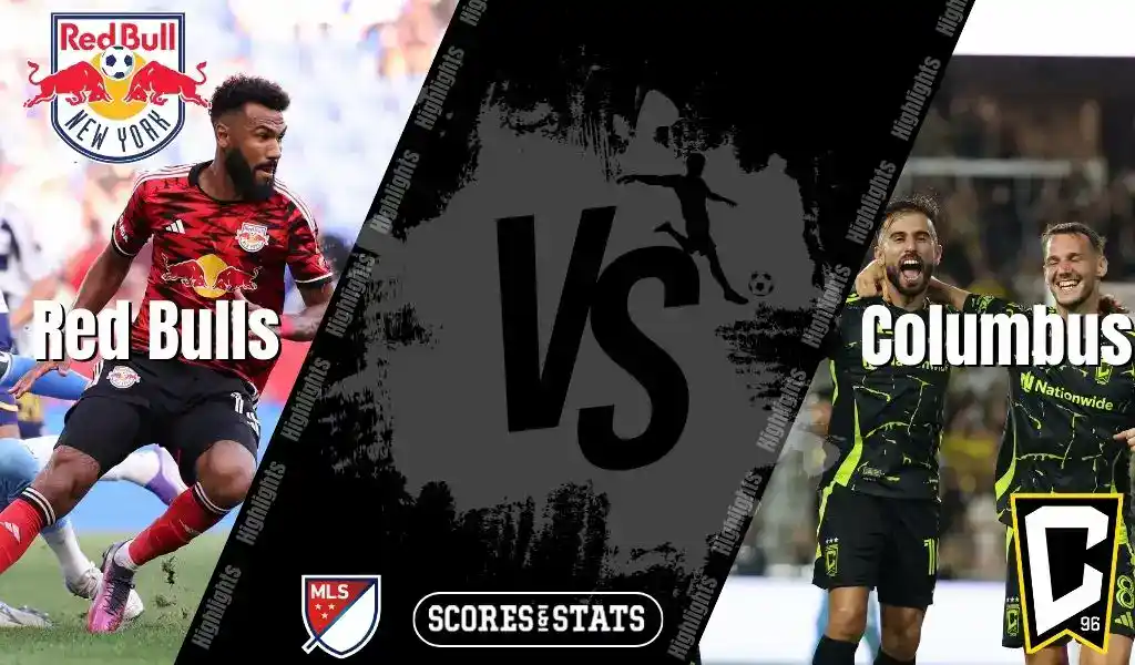 New York Red Bulls vs Columbus Crew matchup in MLS, showcasing players in action.