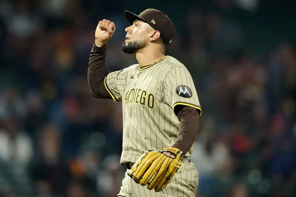 San Diego Padres player celebrating on the field