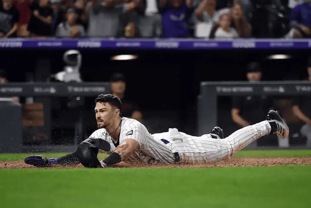 ROCKIES PLAYER ON THE GROUND