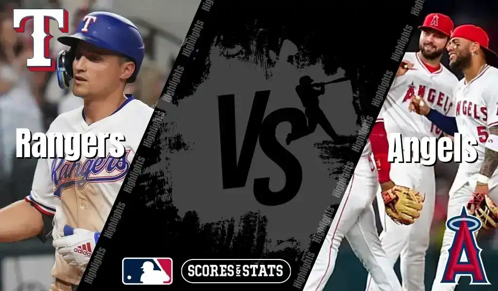 MLB game preview Texas Rangers vs Los Angeles Angels on August 25, 2025, featuring players from both teams.