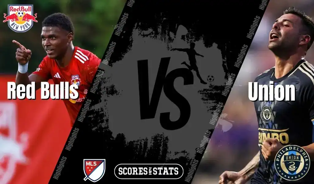 New York Red Bulls vs Philadelphia Union MLS matchup graphic for August 16, 2025