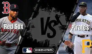 Split graphic featuring Boston Red Sox and Pittsburgh Pirates MLB players ahead of their matchup on August 29, 2025.