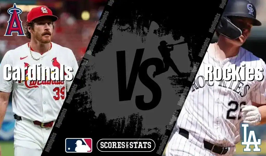 MLB game preview featuring St. Louis Cardinals vs Colorado Rockies with team players and logos for August 11th, 2025.