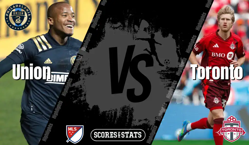 Philadelphia Union and Toronto FC MLS matchup graphic featuring players from both teams ahead of their August 9, 2025 game.