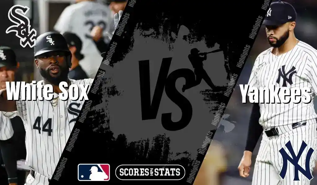 Split graphic featuring Chicago White Sox and New York Yankees MLB players ahead of their matchup on August 29, 2025.