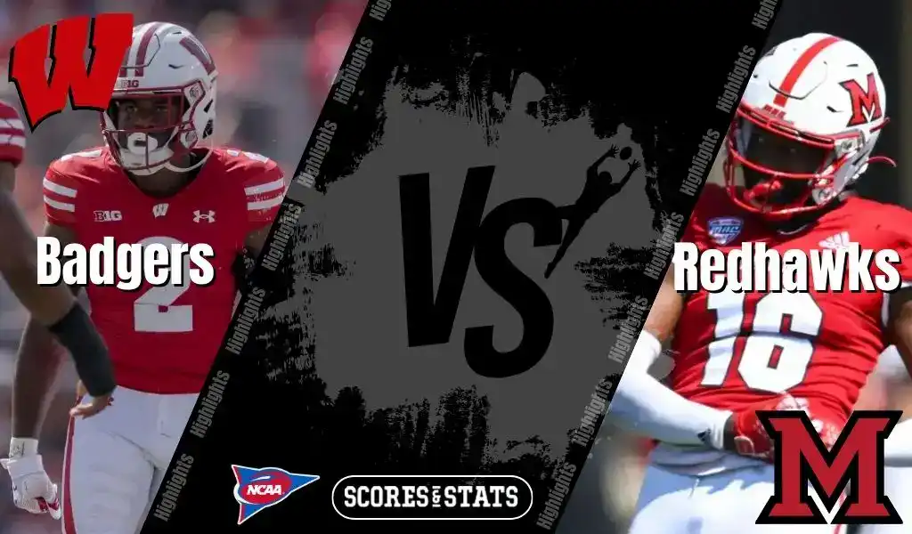 NCAA football matchup between Wisconsin Badgers and Miami Redhawks with game picks and predictions for August 28, 2025.