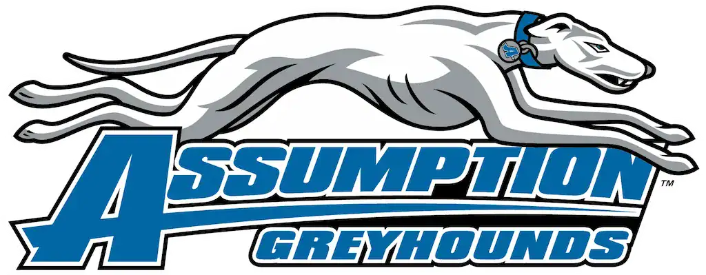Assumption Greyhounds logo featuring a running greyhound.
