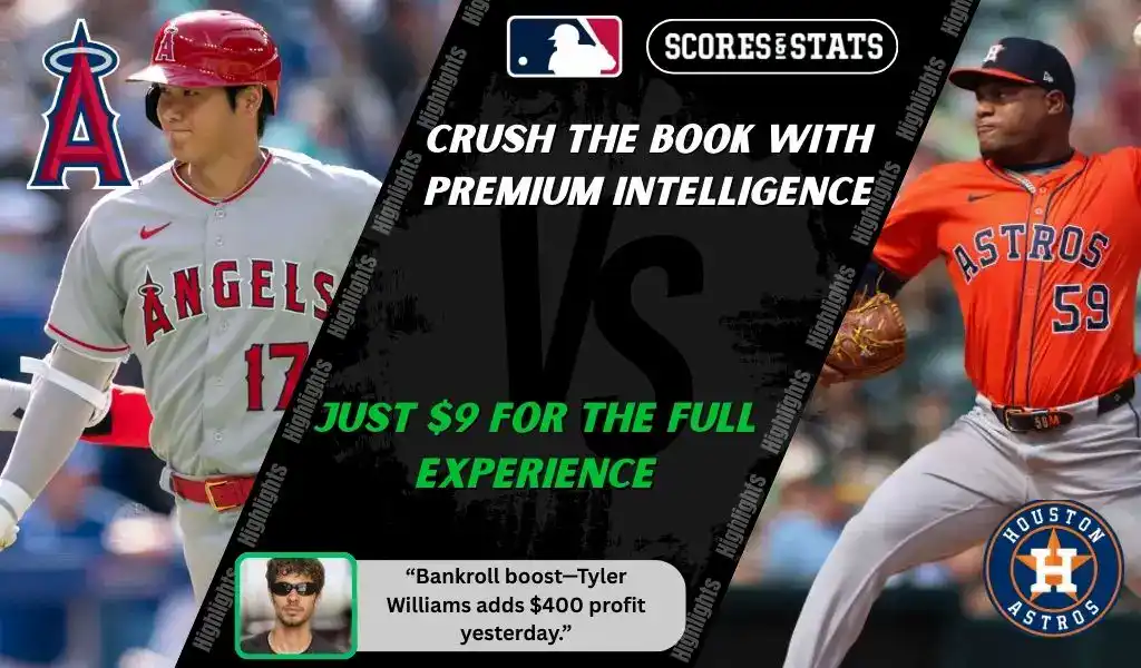 Los Angeles Angels batter in gray uniform and Houston Astros pitcher in orange jersey preparing for their MLB matchup on September 26, 2025.