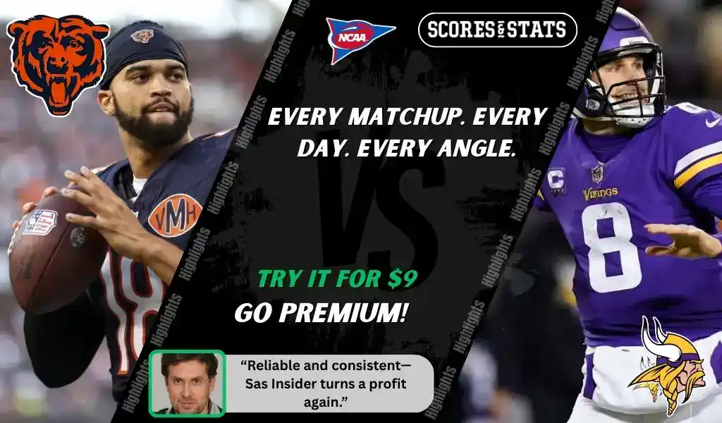 NFL matchup preview featuring Chicago Bears vs Minnesota Vikings on September 8, 2025.