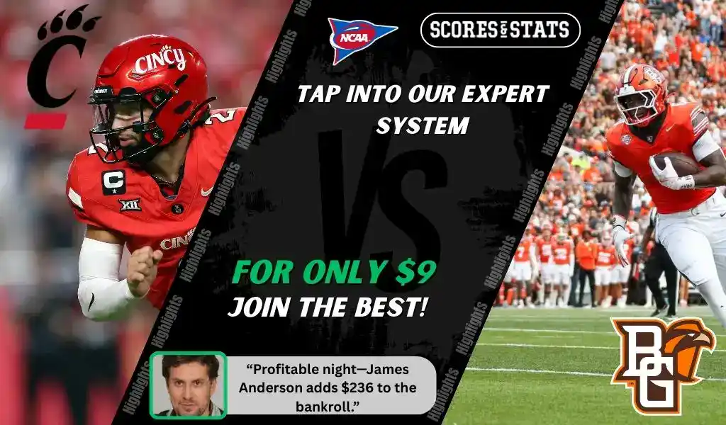 NCAA football matchup between the Cincinnati Bearcats and Bowling Green Falcons on September 6, 2025.
