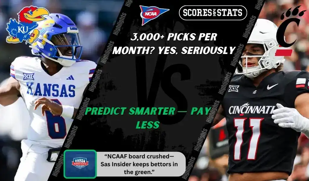 Kansas Jayhawks quarterback and Cincinnati Bearcats defender face off in NCAA football game, September 27, 2025.
