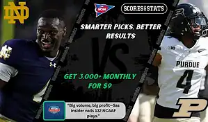 Notre Dame Fighting Irish player smiling while a Purdue Boilermakers quarterback prepares for a play ahead of their September 20, 2025 college football matchup.