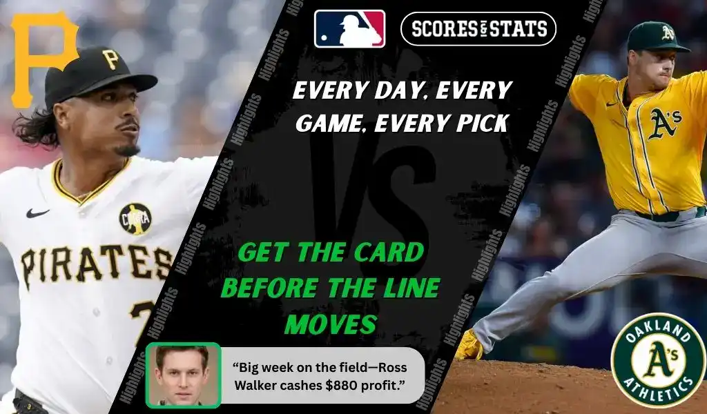 MLB matchup between the Pittsburgh Pirates and Oakland Athletics on September 20, 2025, featuring team pitchers preparing for action.