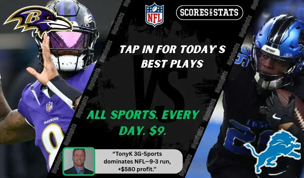 NFL showdown preview featuring Baltimore Ravens quarterback and Detroit Lions running back ahead of September 22, 2025 picks and predictions.