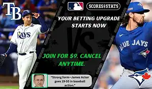 Tampa Bay Rays pitcher prepares to throw while a Toronto Blue Jays player gets ready during their September 18, 2025 matchup.