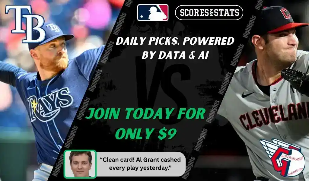 4 Tampa Bay Rays pitcher facing Cleveland Guardians hitter in MLB matchup on September 7, 2025.